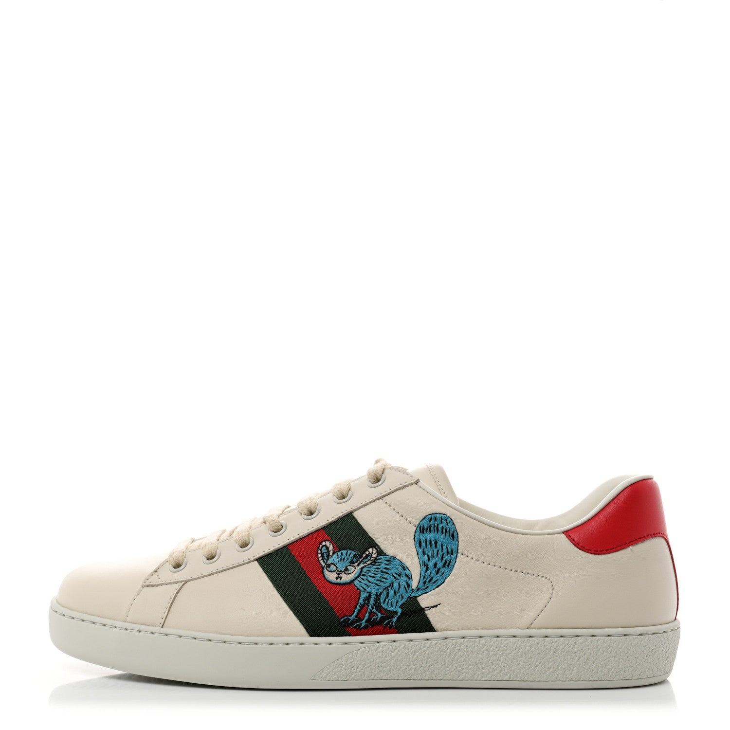Gucci X FREYA HARTAS Calfskin Miro Soft Web Mythical Creature Embroidered Mens Ace Sneakers 11 New Mystic White 1 of 9