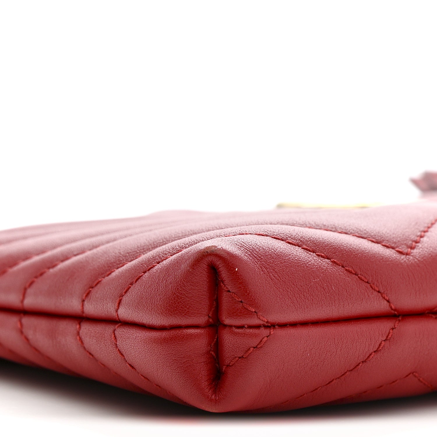 Gucci Calfskin Matelasse Mini GG Marmont Chain Bag Hibiscus Red 9 of 14