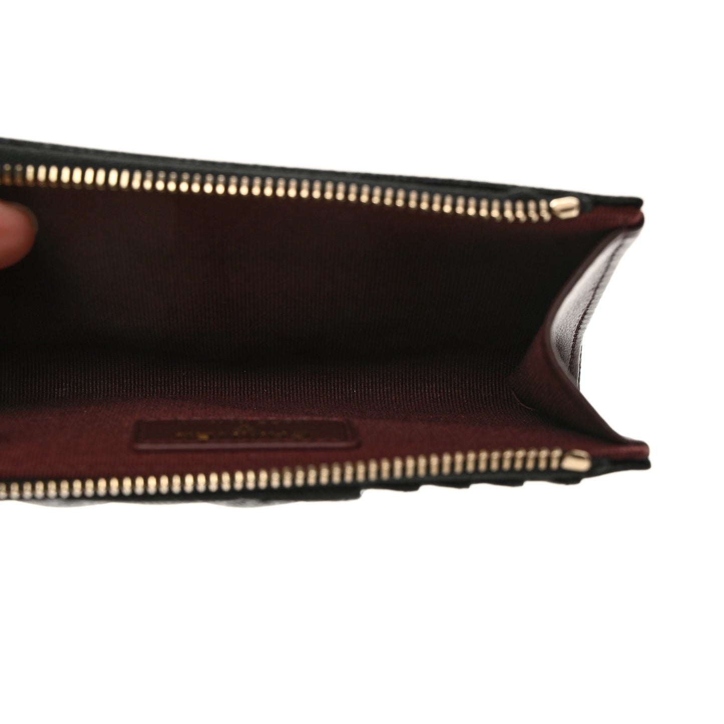 Caviar Quilted CC Zip Around Card Holder Black