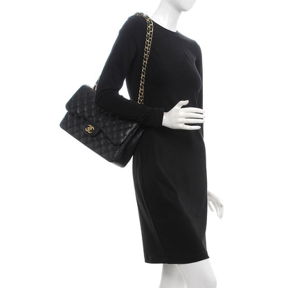 Chanel Caviar Quilted Jumbo Double Flap Black 2 of 7