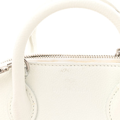 Balenciaga Grained Calfskin Logo XXS Ville Top Handle Bag White Fluo Pink 13 of 14