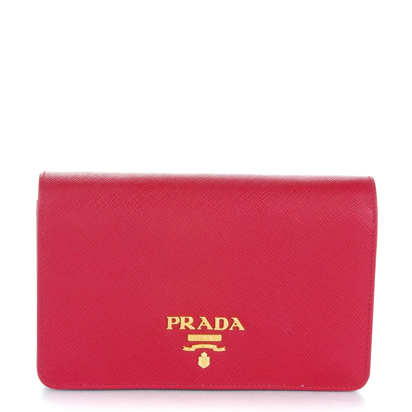 Saffiano Lux Chain Wallet Fuoco