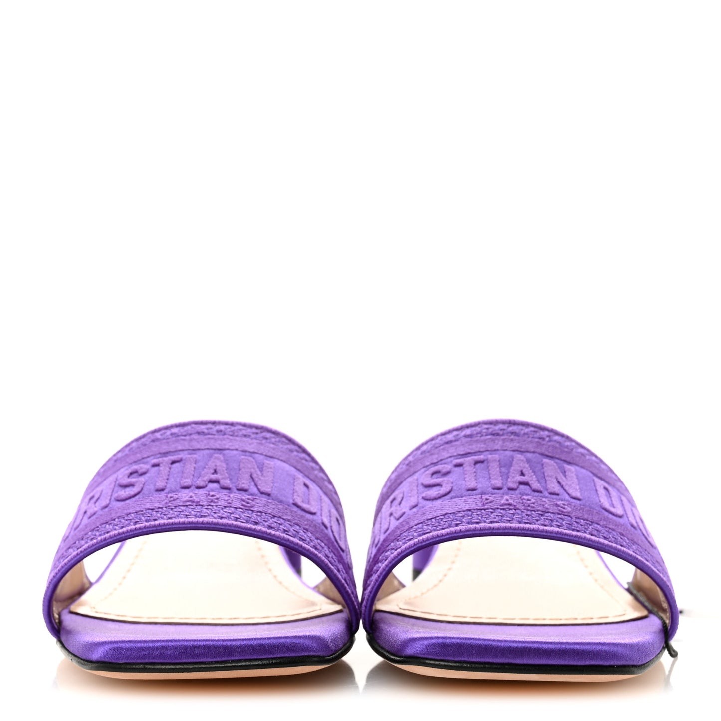 Satin Embroidered Dway 35mm Slide Sandals 39.5 Purple