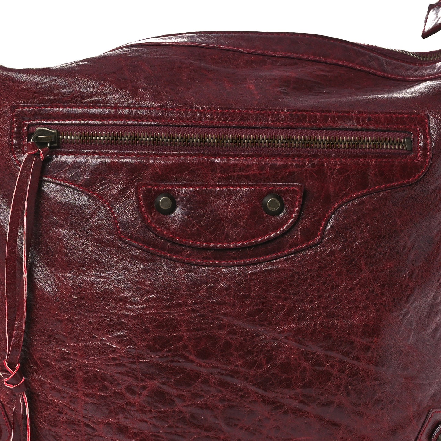 Agneau Classic Hardware Day Hobo Rouge Grenat
