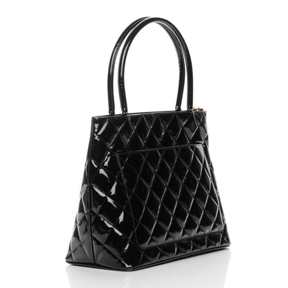 Chanel Patent Medallion Tote Black 3 of 7