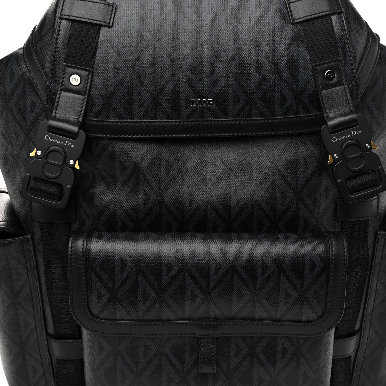 Christian Dior Canvas CD Diamond Hit The Road Backpack Black 7 of 9