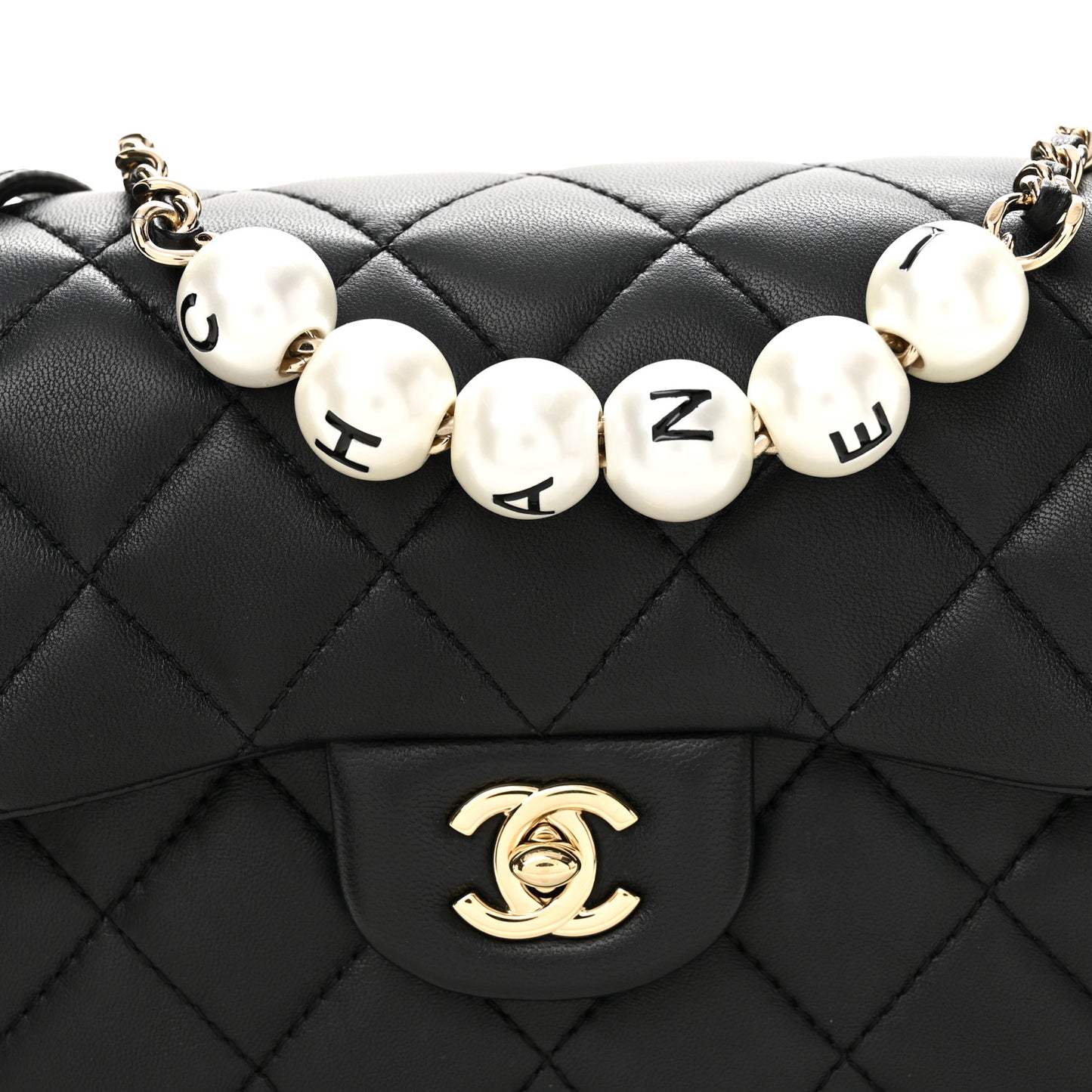 Lambskin Quilted Small My Precious Flap Black
