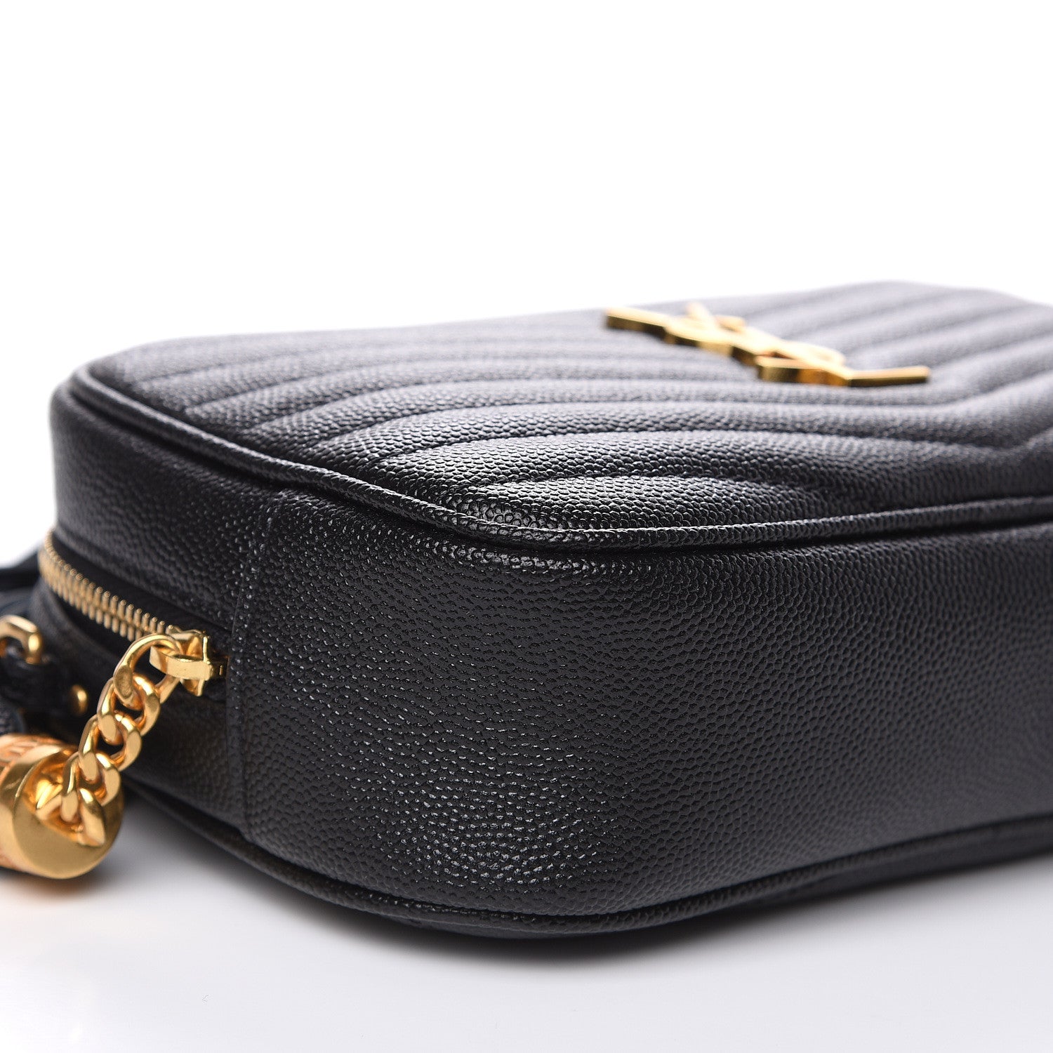 Saint Laurent Grain De Poudre Matelasse Monogram Mini Lou Camera Bag Black 8 of 10