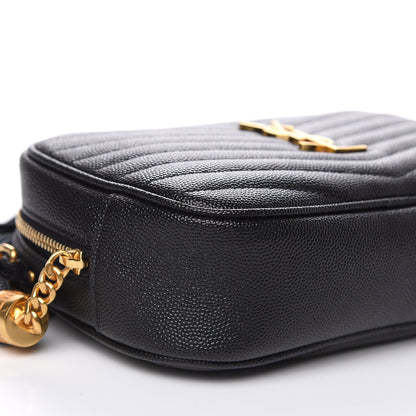 Saint Laurent Grain De Poudre Matelasse Monogram Mini Lou Camera Bag Black 8 of 10