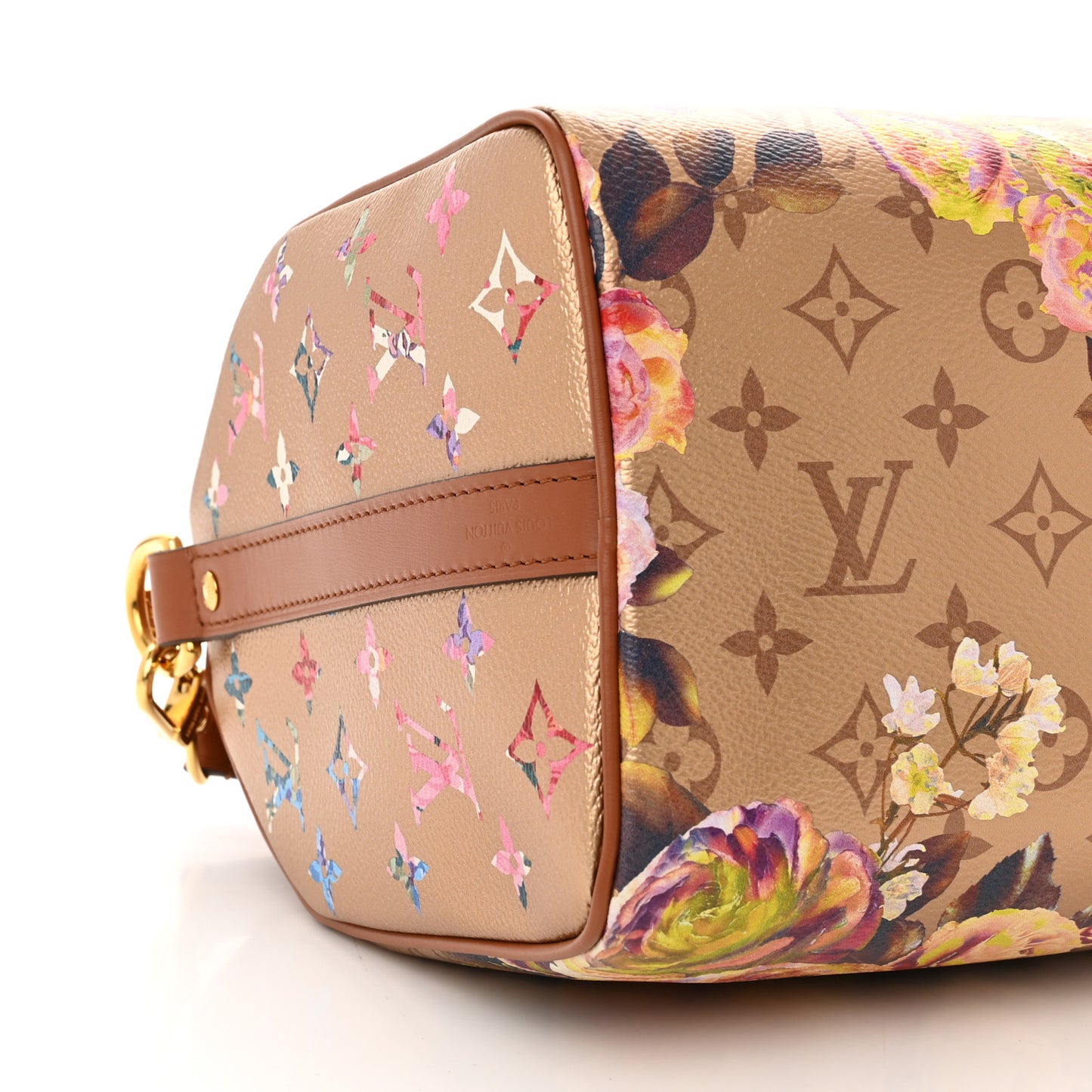 Metallic Monogram LV Garden Speedy Bandouliere 25 Gold
