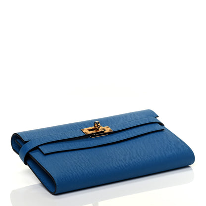 Hermes Epsom Kelly Longue Wallet Bleu Izmir 4 of 8