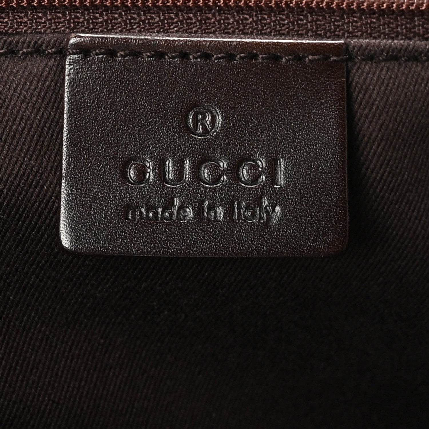 Gucci Denim Monogram Tote Dark Brown 6 of 10