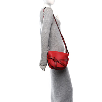 Loewe Grained Calfskin Small Gate Crossbody Bag Burnt Red 2 of 9