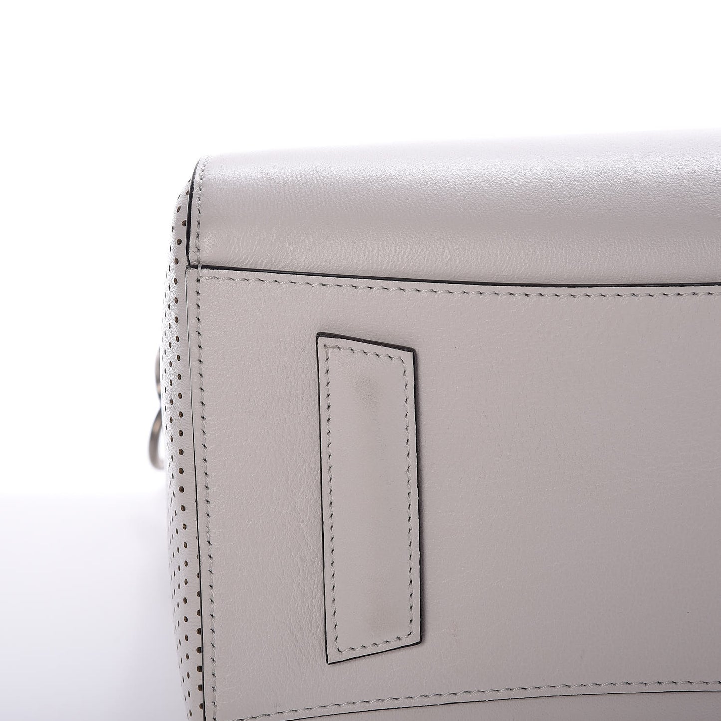 Lambskin Perforated Small Antigona White