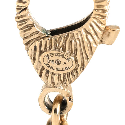 Chanel Metal Marble CC Pendant Choker Necklace Gold White 5 of 6