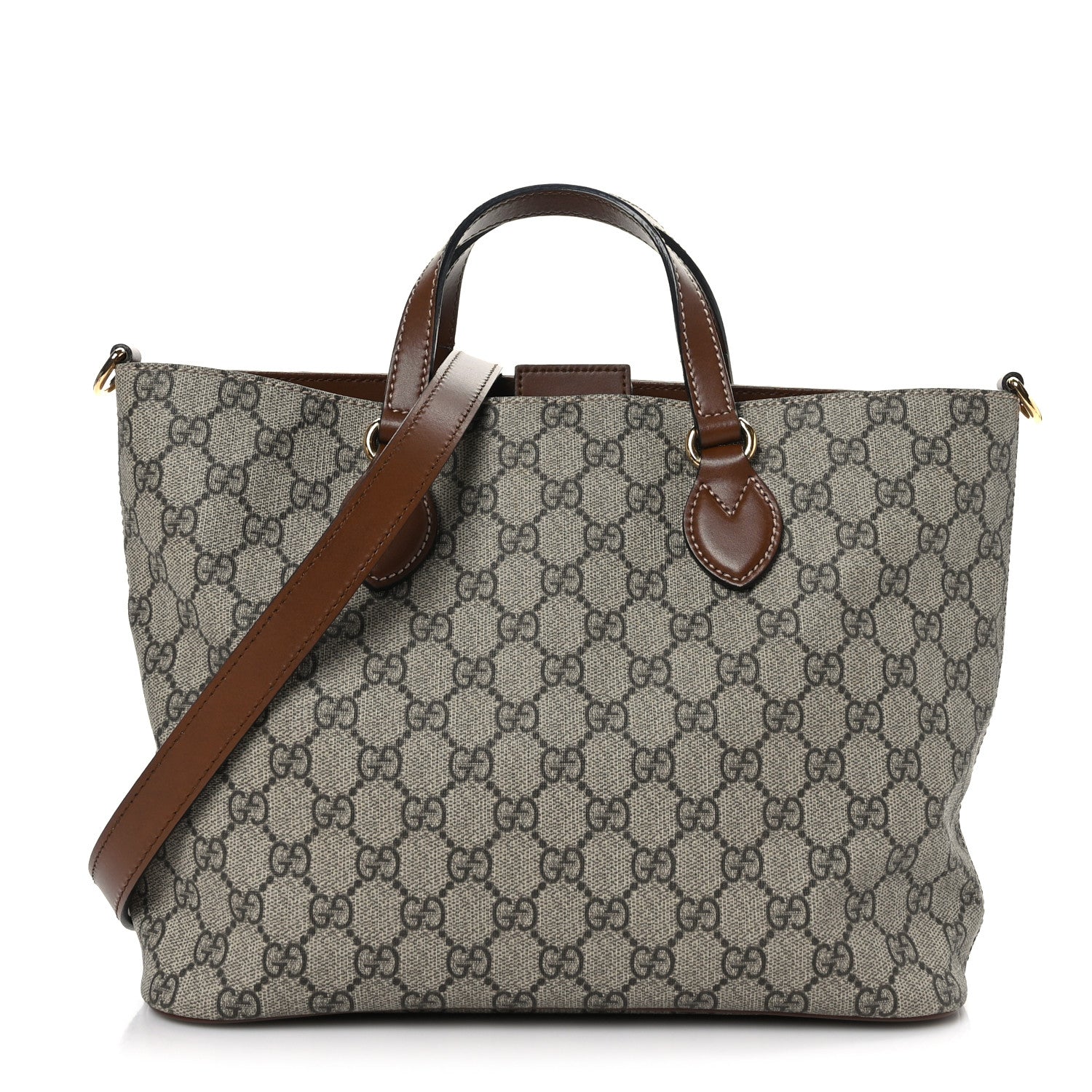 Gucci Soft GG Supreme Monogram Small Crossbody Tote Beige Cuir 1 of 9