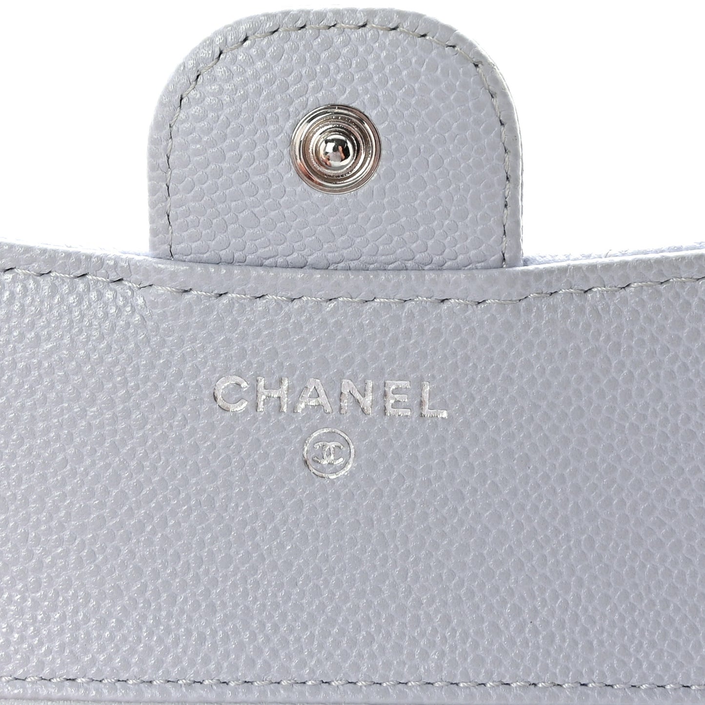 Caviar Quilted Compact Flap Wallet Light Blue
