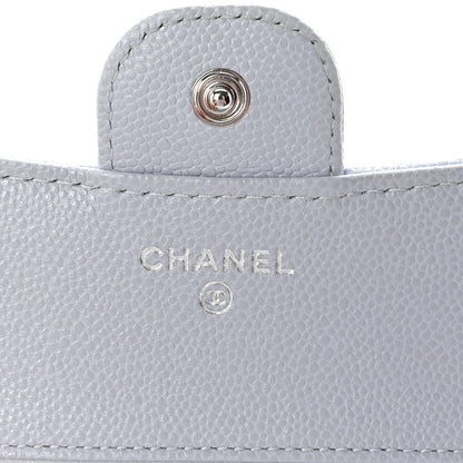 Chanel Caviar Quilted Compact Flap Wallet Light Blue 6 of 9