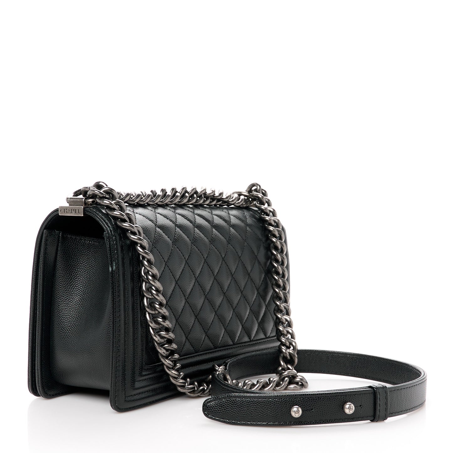Caviar Quilted Medium Boy Flap Black