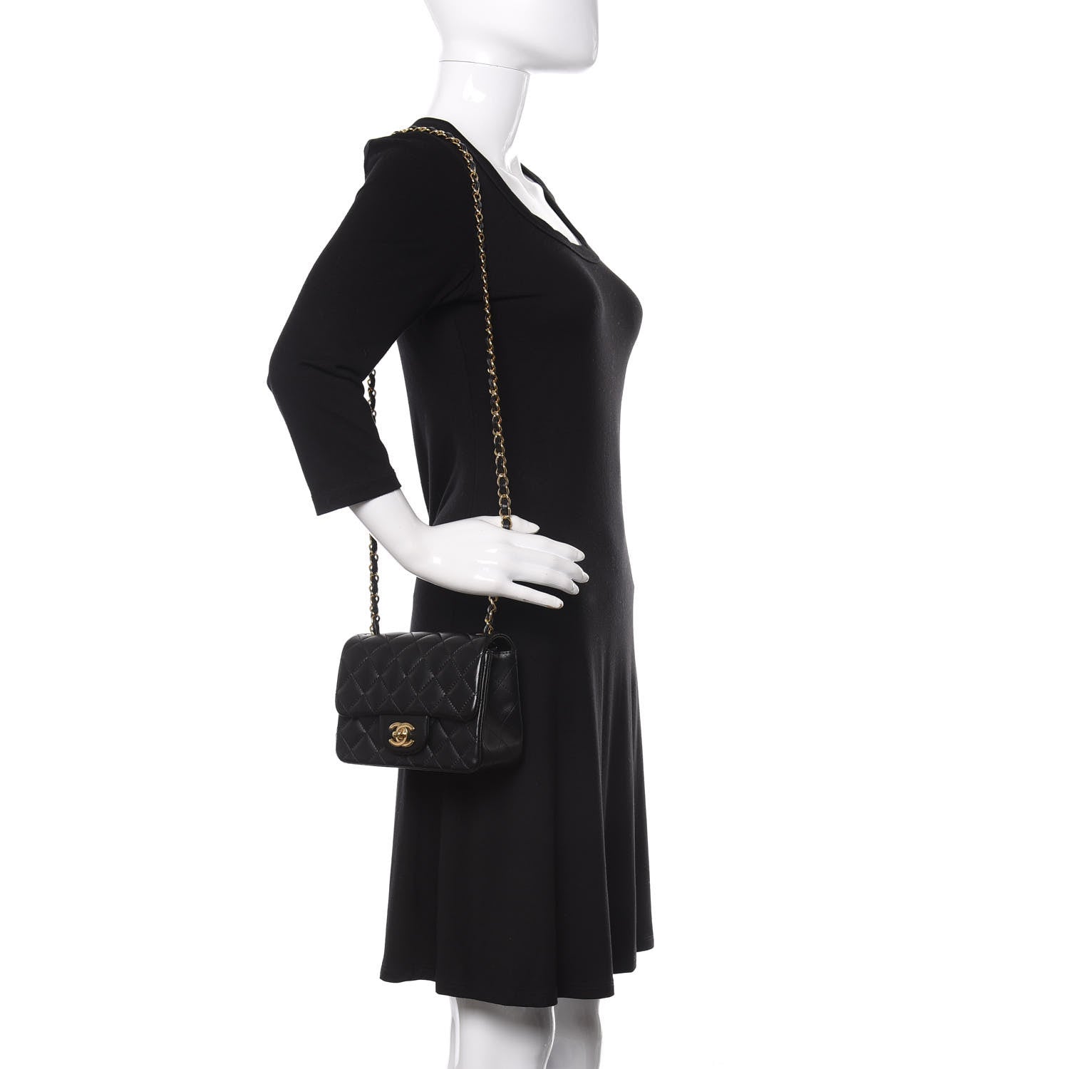 Chanel Lambskin Quilted Mini Square Flap Black 2 of 11