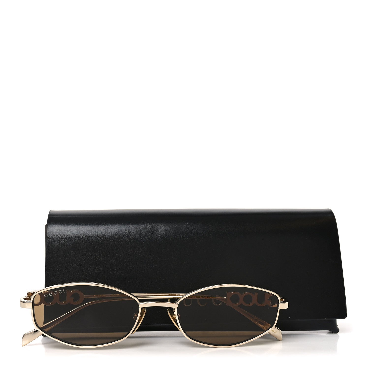 Gucci Metal Logo Oval Sunglasses GG1802S Gold 8 of 8