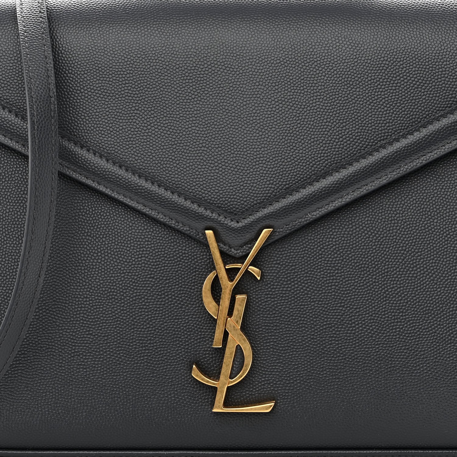 Saint Laurent Grain de Poudre Medium Classic Monogram Cassandra Top Handle Dark Smog 6 of 8