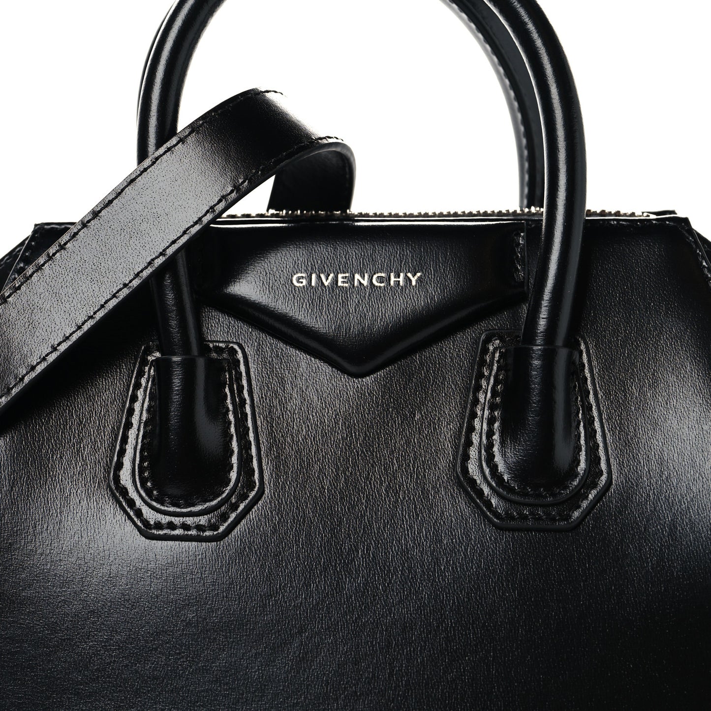 Shiny Lord Calfskin Mini Antigona Black