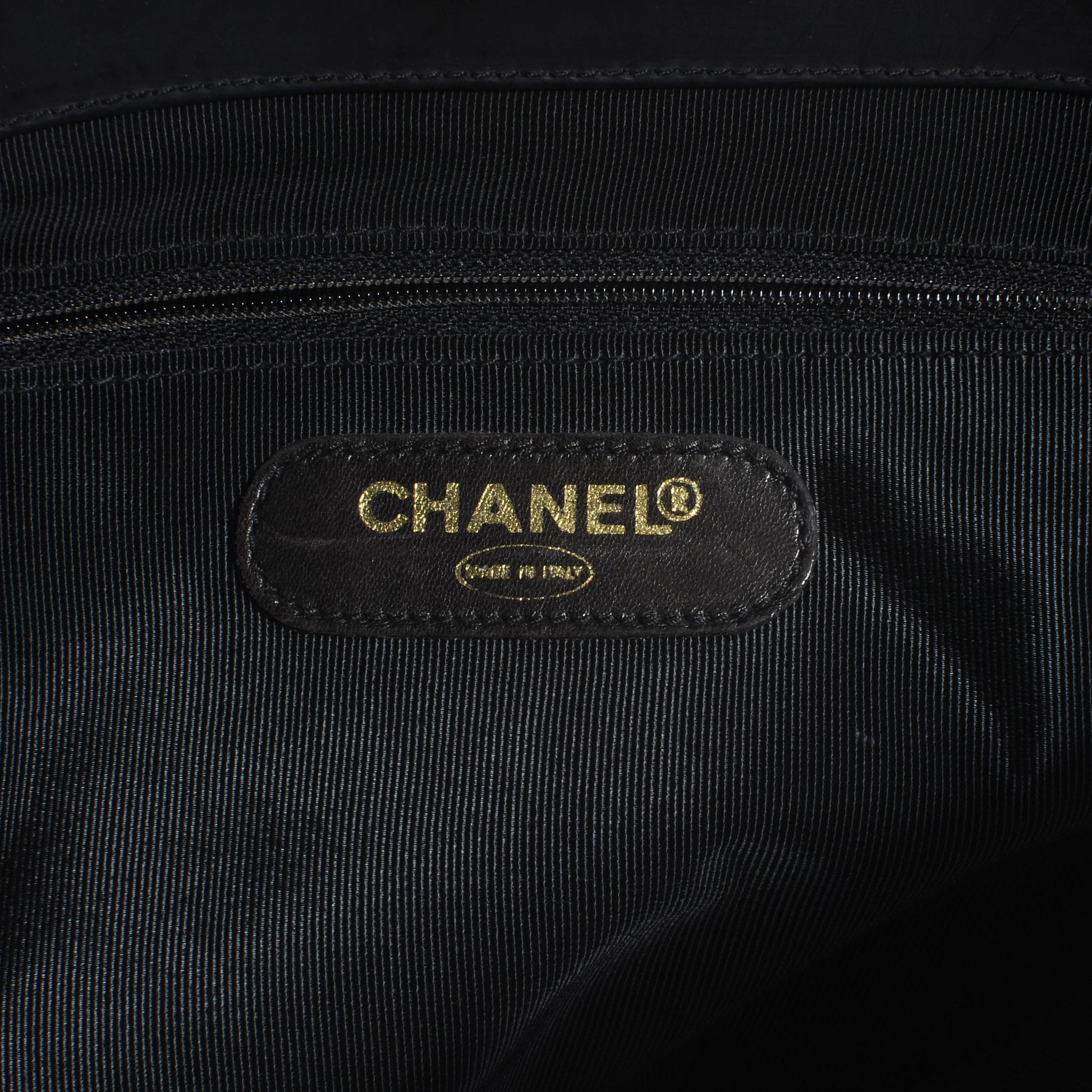 Chanel Vinyl Stitched XL Weekender Black 7 of 8