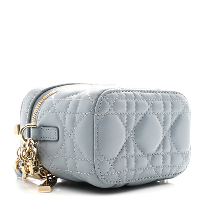Christian Dior Lambskin Cannage Micro Lady Dior Vanity Case Cloud Blue 4 of 9