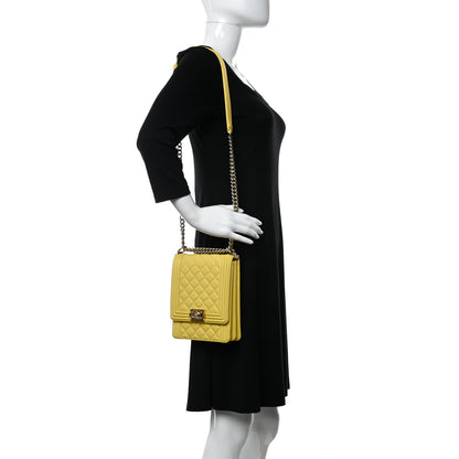 Chanel Lambskin Quilted North South Boy Flap Yellow 2 of 11