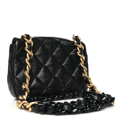 Chanel Lambskin Quilted Mini Lacquered Chain Flap Black 3 of 10