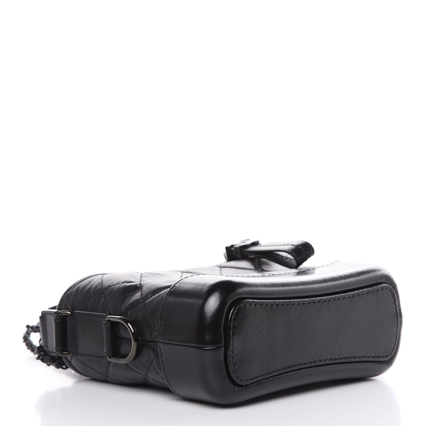 Aged Calfskin Quilted Small Gabrielle Hobo Black