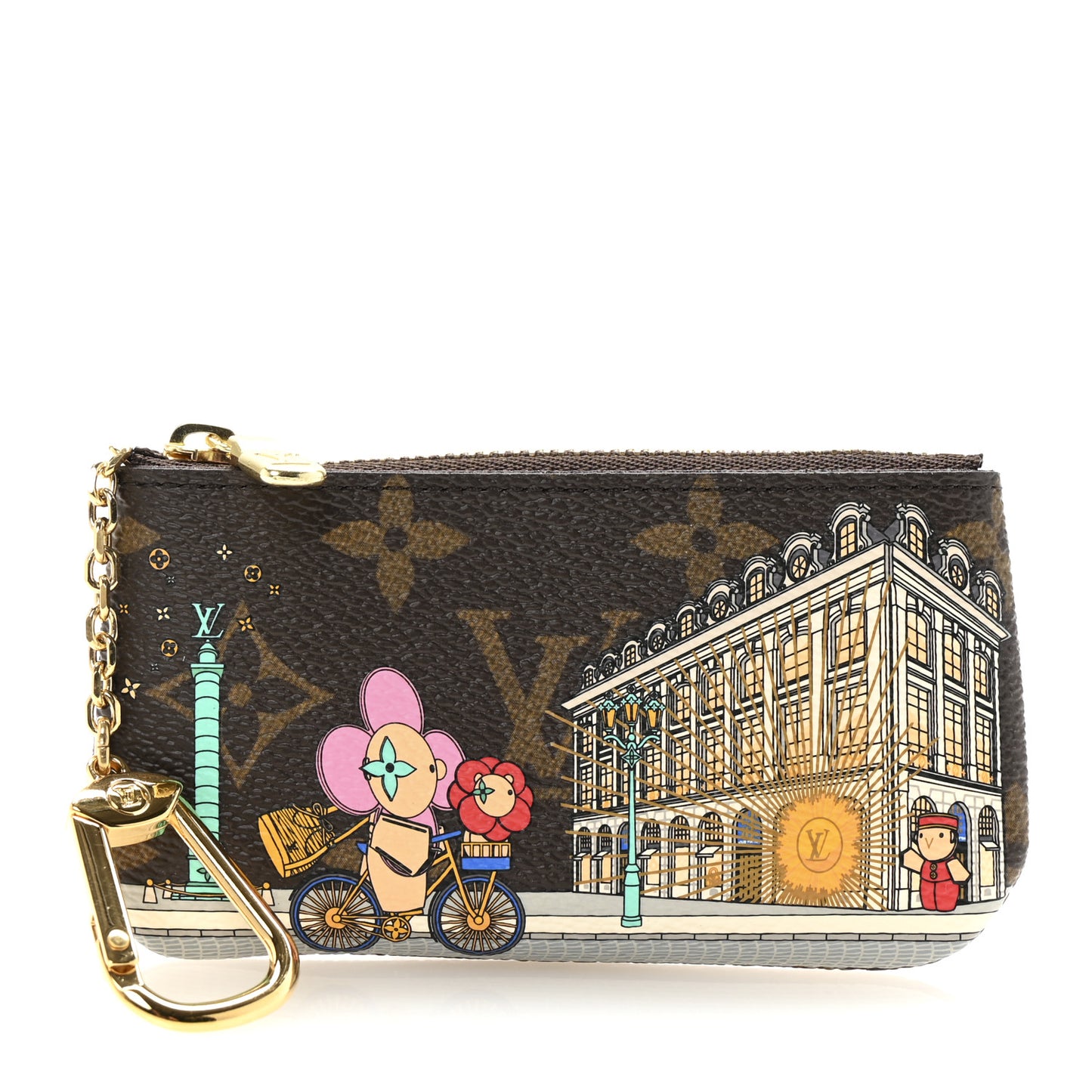 Monogram 2022 Christmas Animation Paris Key Pouch Pink