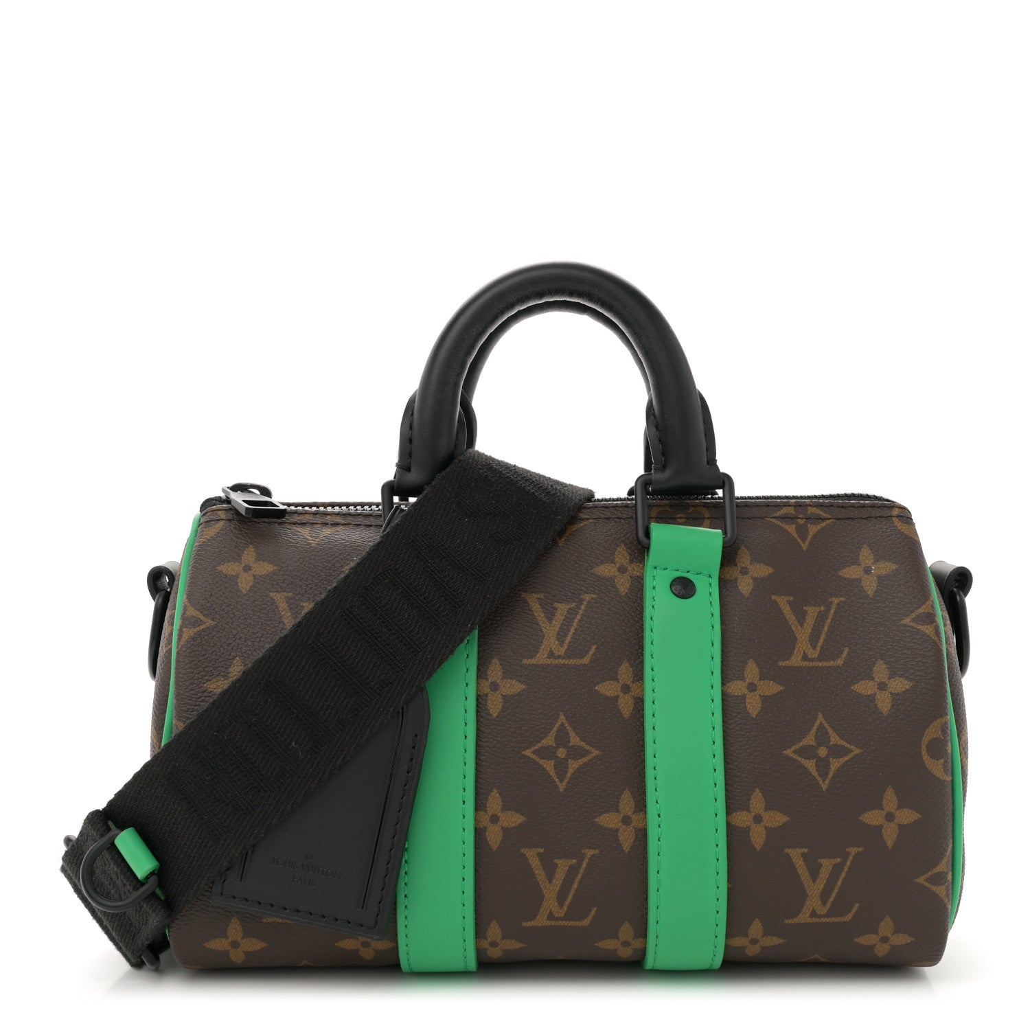 Louis Vuitton Monogram Macassar Keepall Bandouliere 25 Minty Green