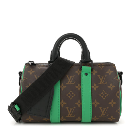 Louis Vuitton Monogram Macassar Keepall Bandouliere 25 Minty Green 1 of 9