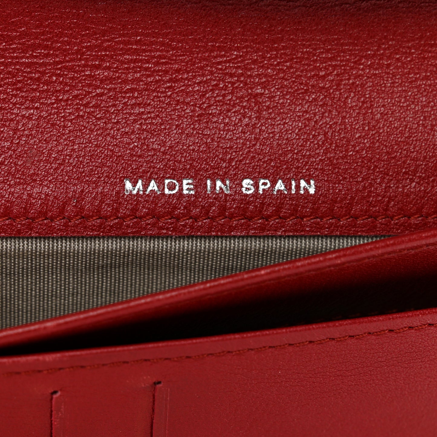 Patent Quilted Brilliant Zipped Pocket Wallet Dark Red
