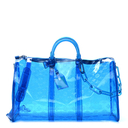 Louis Vuitton PVC Monogram Keepall Bandouliere 50 Blue 1 of 10