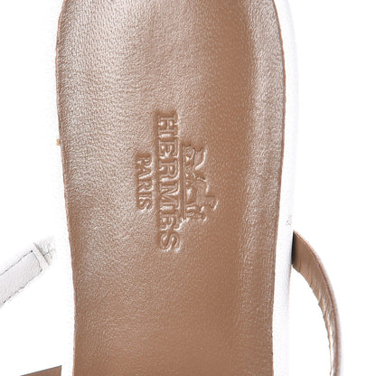 Hermes Nappa Calfskin Olympe Sandals 38 White 7 of 8