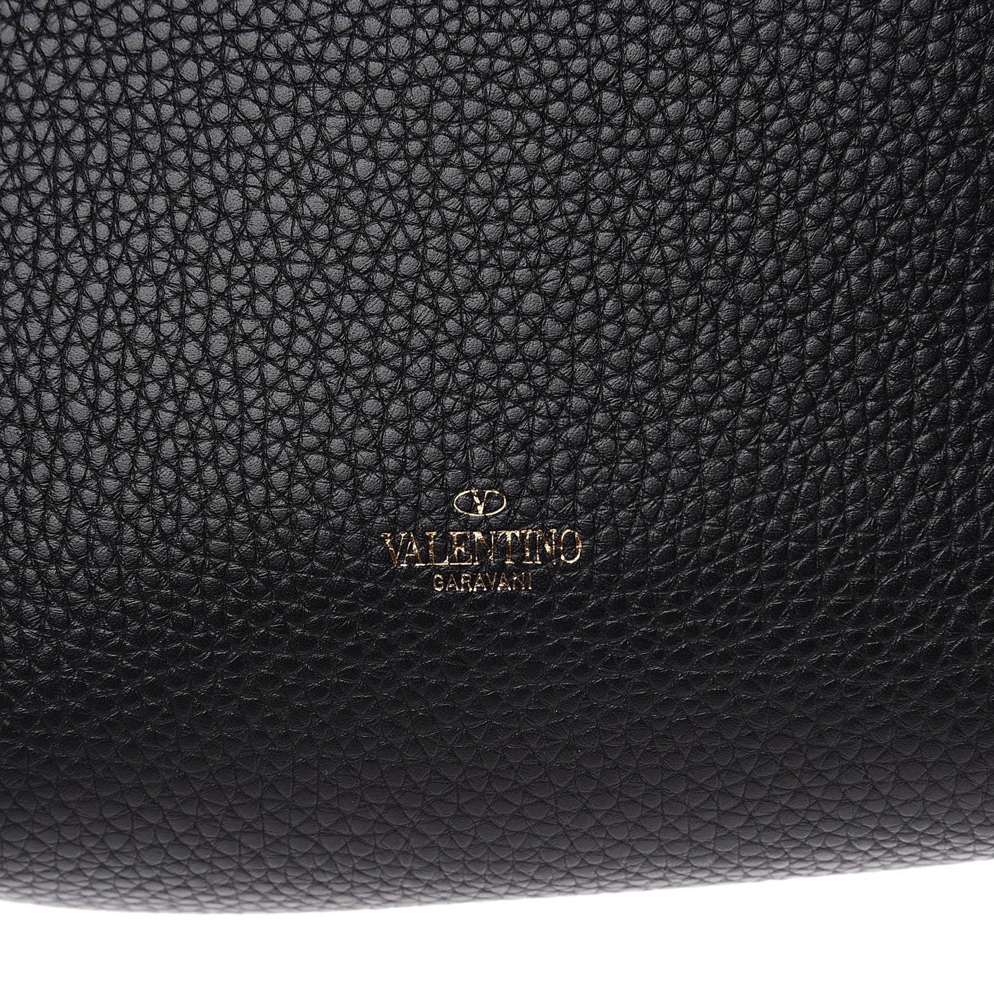 Pebbled Calfskin Rockstud Flip Lock Flap Messenger Black