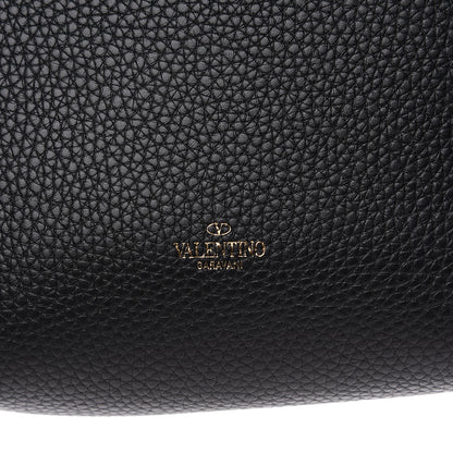 Valentino Garavani Pebbled Calfskin Rockstud Flip Lock Flap Messenger Black 8 of 8