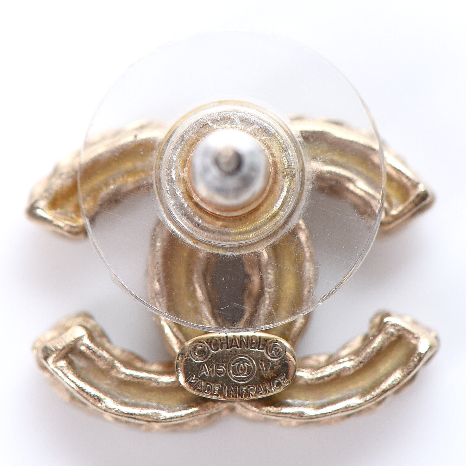 Chanel Crystal CC Earrings Gold 4 of 4