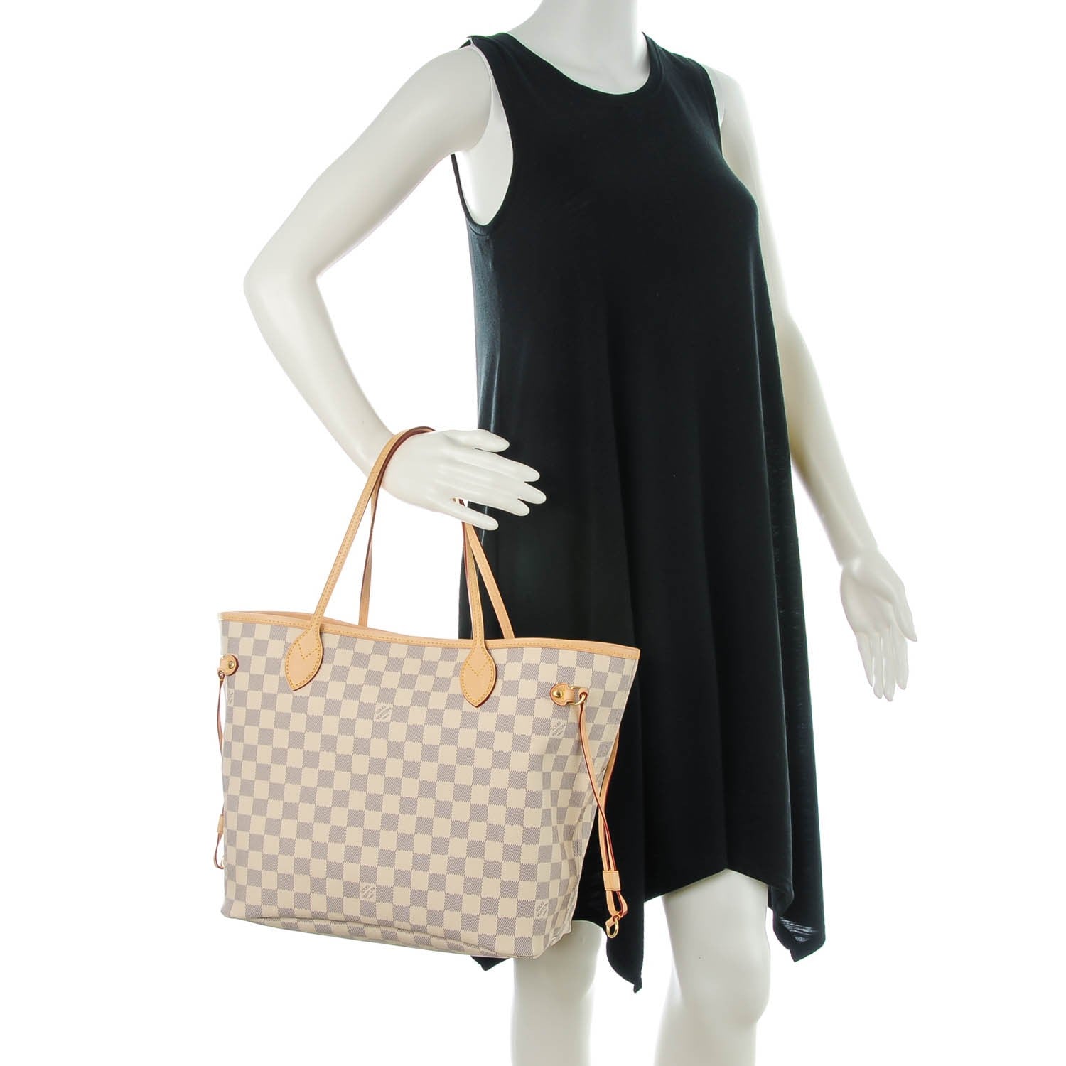Louis Vuitton Damier Azur Neverfull MM Rose Ballerine 2 of 7