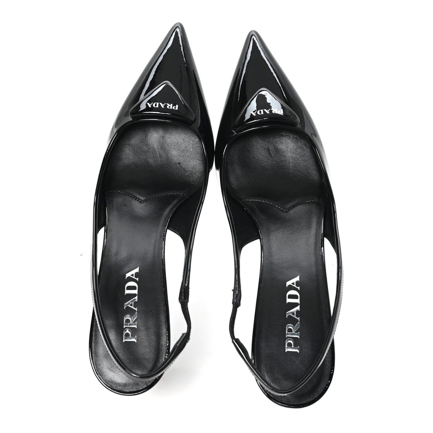 Vernice Logo Pointed Toe Slingback Pumps 40 Black