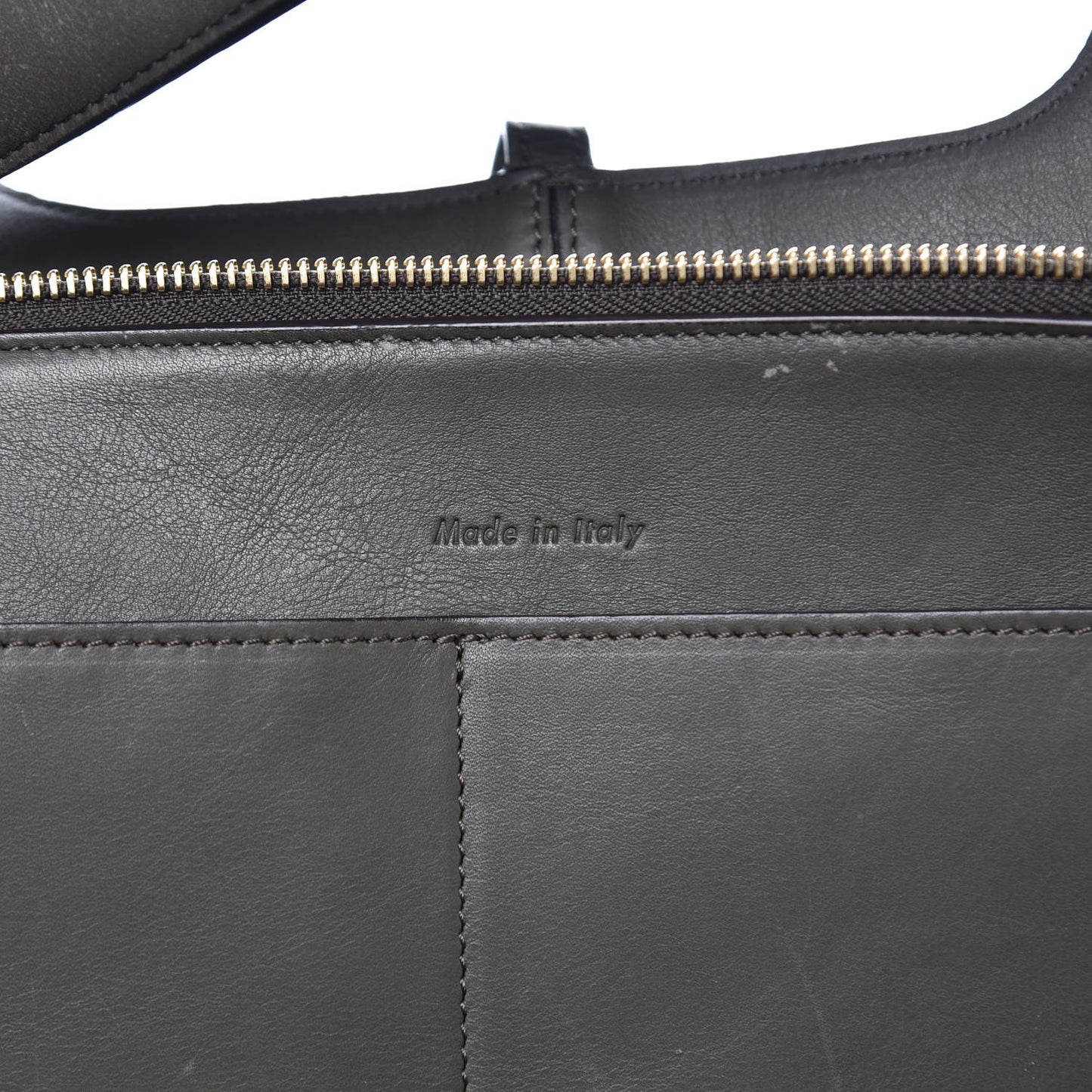 Supple Natural Calfskin Vertical Tri-Fold Bag Stone