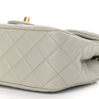 Chanel Lambskin Quilted Mini Pearl Crush Flap Light Grey 9 of 9
