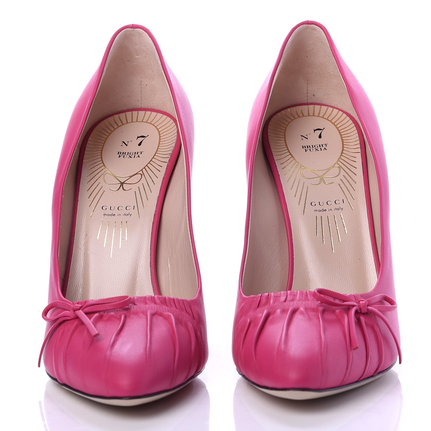 Nappa Bow High Heel Pumps 39 Bright Fuxia
