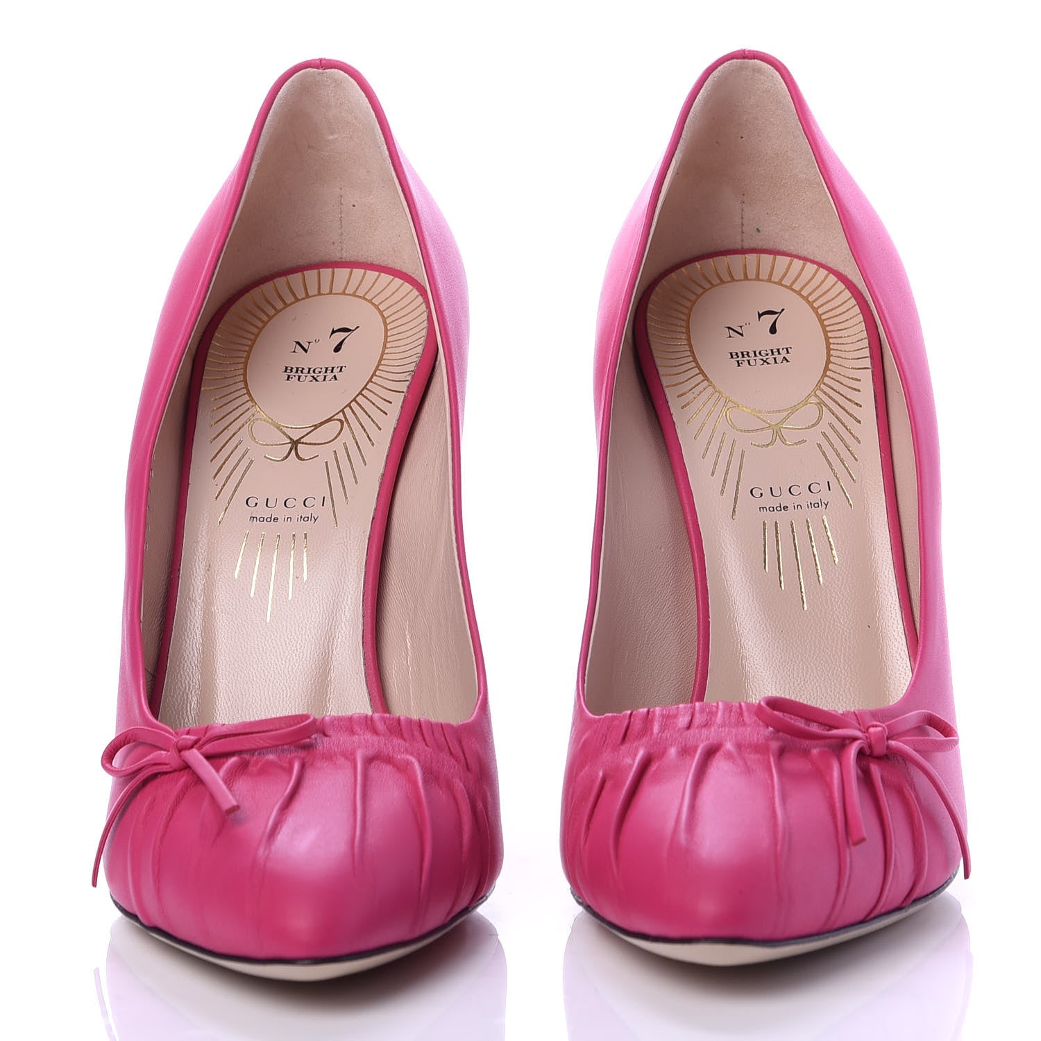 Gucci Nappa Bow High Heel Pumps 39 Bright Fuxia 2 of 10