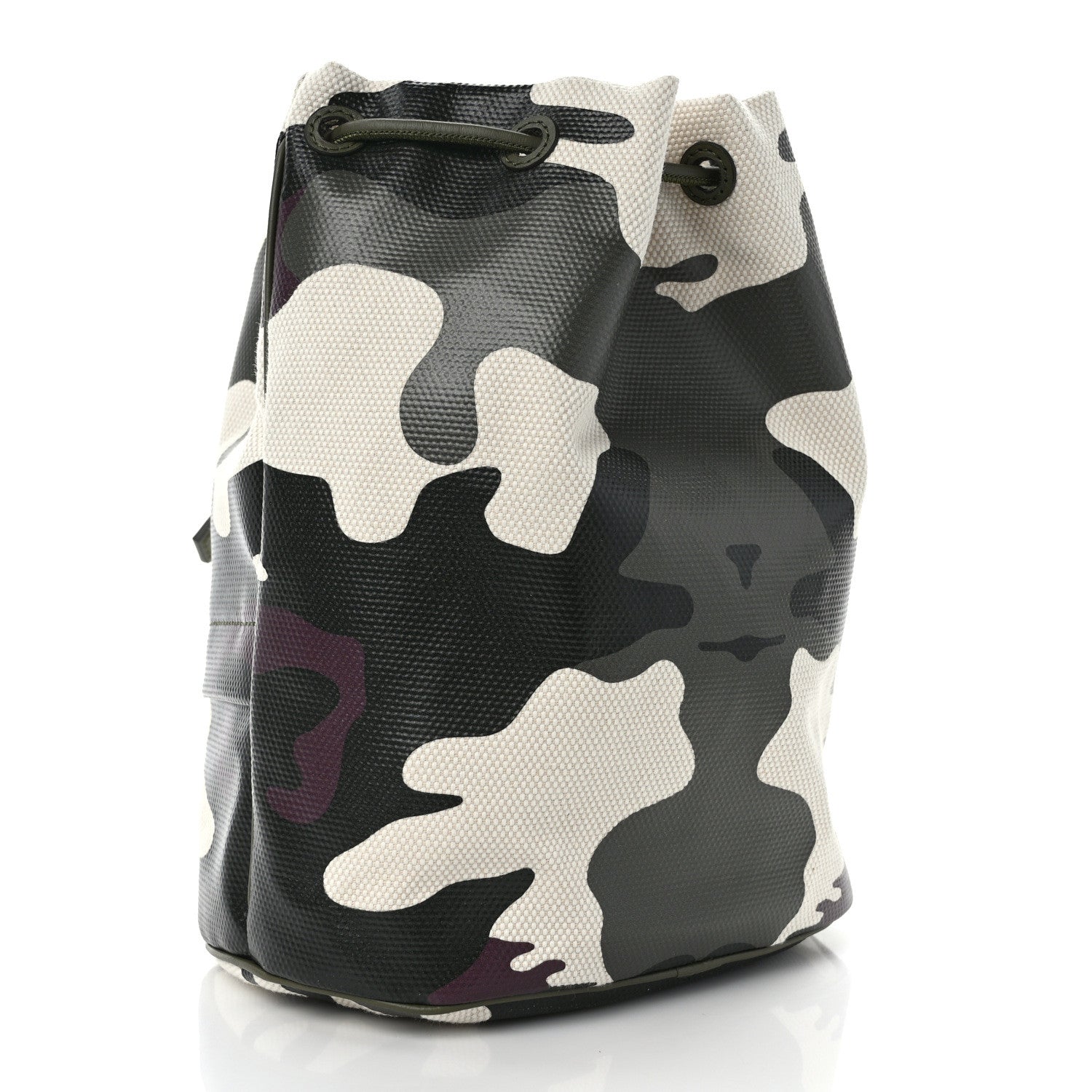 Burberry Coated Canvas Camouflage Print Phoebe Drawcord Pouch Multicolor 2 of 11
