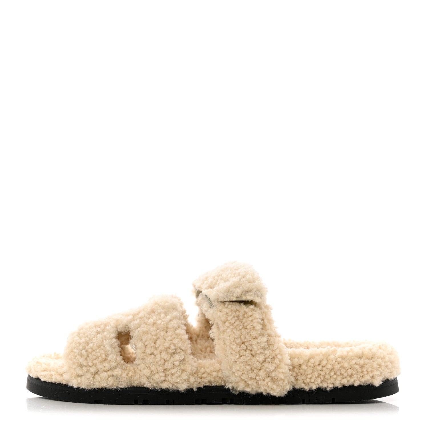 Hermes Woolskin Womens Chypre Sandals 39 Ecru 1 of 9