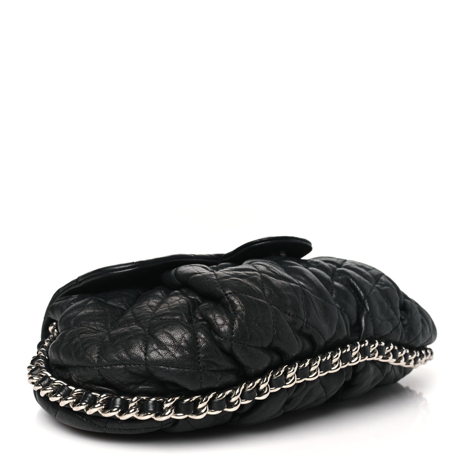 Chanel Washed Lambskin Quilted Medium Chain Around Messenger Black 4 of 10